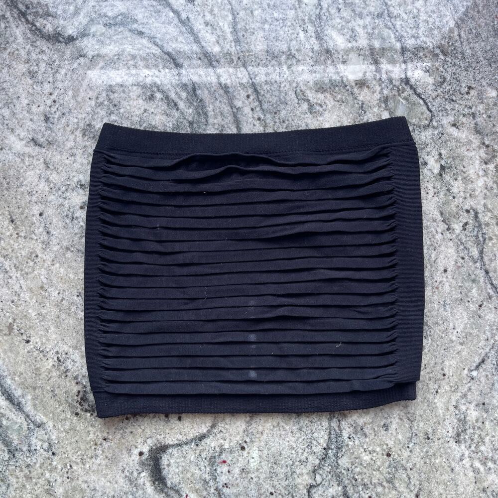 Women's Zara Black Accordion Strapless Tube Top XS